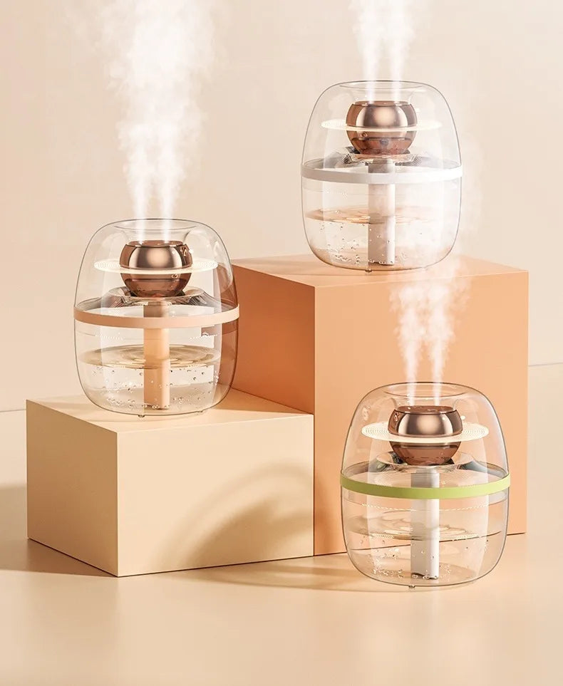 MSS 2-in-1 Air Purifier Cool Mist Humidifier - Double Nozzle & Night Light, Ideal for Bedroom, Living Room & Office Desktop