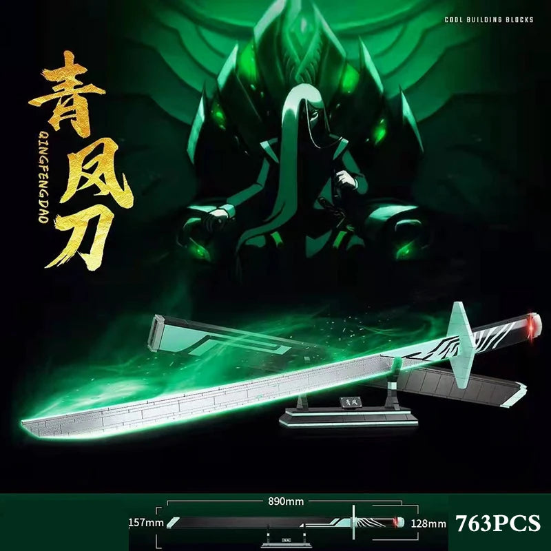 Demon Slayer OneMOC Piece Katana Luminous Sword Building Blocks Diy Model Educational Toy Assembly Weapon Toy Brick for Children