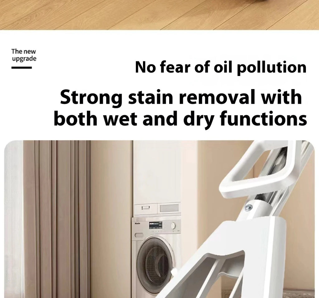 New Squeezed Self Draining Rubber Cotton Mop Hand Free Magic Self-cleaning Flat Mop Reusable Sponge Household Floor Cleaning