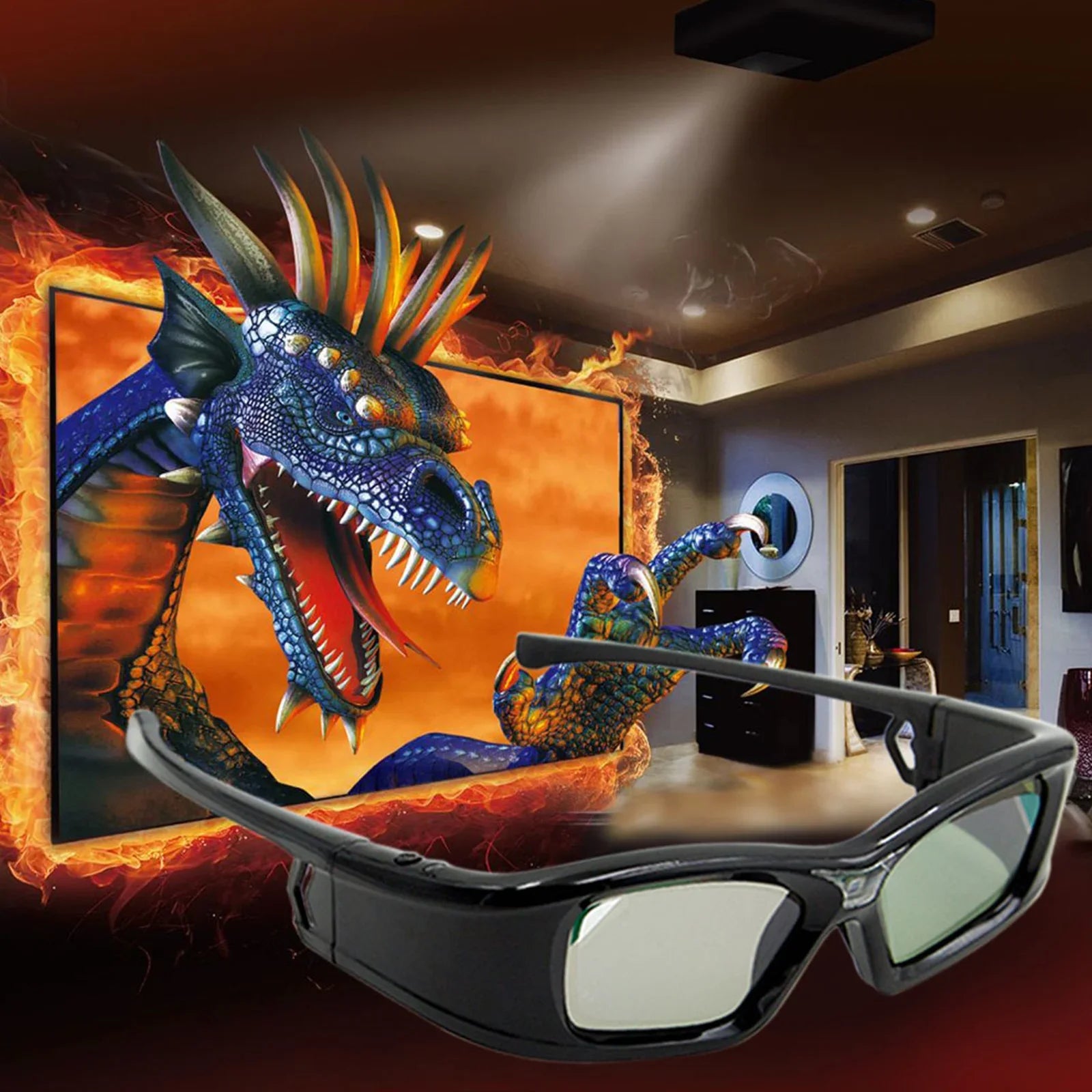 GL410 3D Glasses for Projector Full HD Active DLP Link for Optama Acer BenQ ViewSonic Sharp Dell DLP Link Projectors 3D Glasses