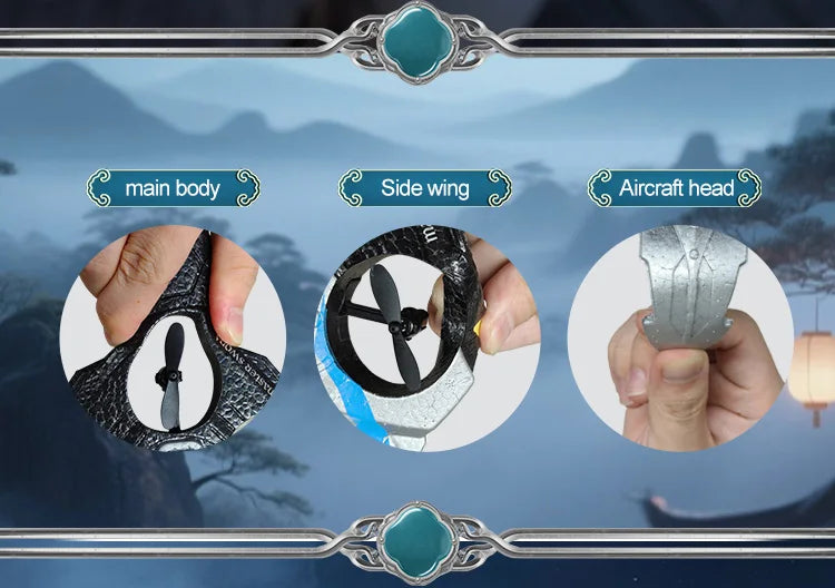 4DRC New V55 Remote Controlled Flying Sword Toy Drone Model 2.4G RC Quadcopter with Light Sword Stunt Glider Airplane Kids Toys