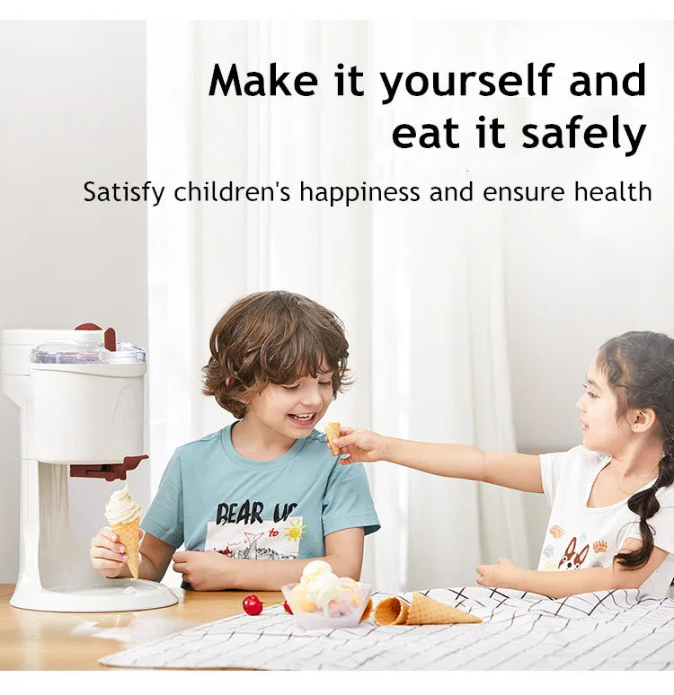 Ice Cream Machine Manual Automatic Bench Top Simple Operation Large Capacity Mini Soft Ice Cream Machine For Home DI