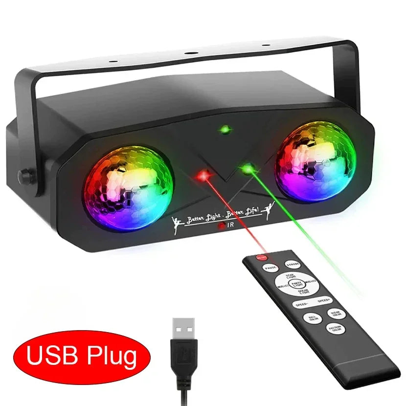 RGB Disco Light Dj Luces Discoteca Lamp Birthday Party Lights Decorations Ball Projector Christmas Stage Lampen Club Lighting