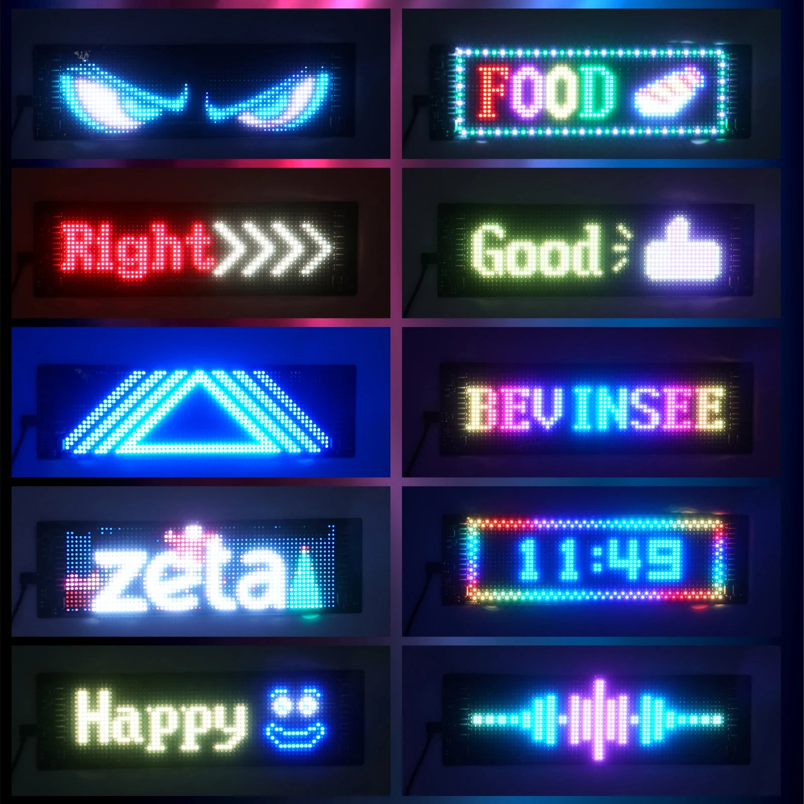 Truck Car Devil Eye LED Pixel Matrix Panel Sign Light App Remote Control 5V USB Custom Lighting Scrolling For Board Windshield