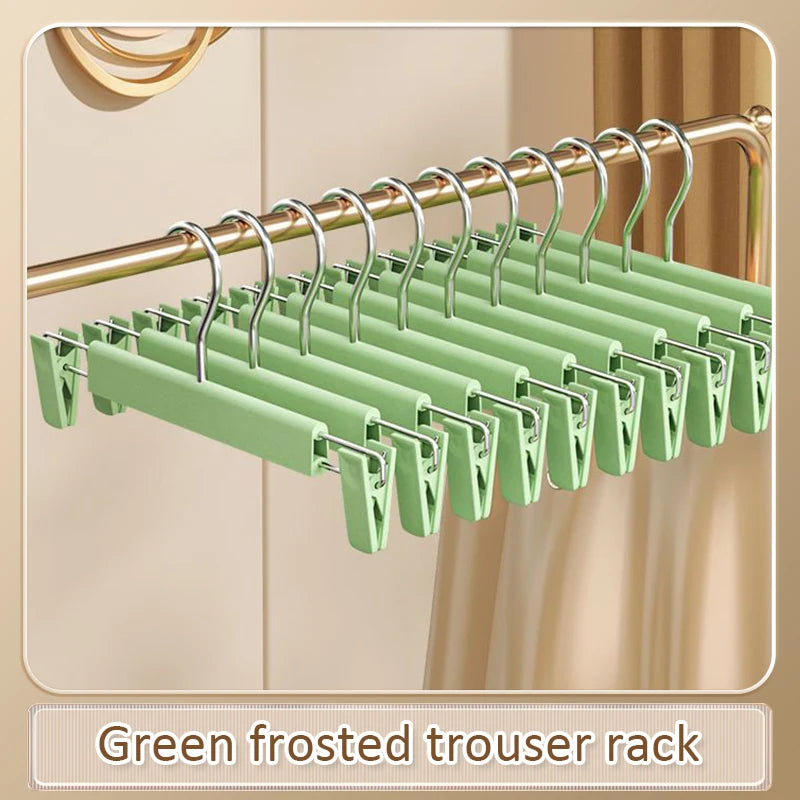 5/10PCS Pants Hanger Adjustable Clips Space Saving Anti-Slip Metal Rack Women's Skirt Clothes Organizer Socks Lingerie Racks