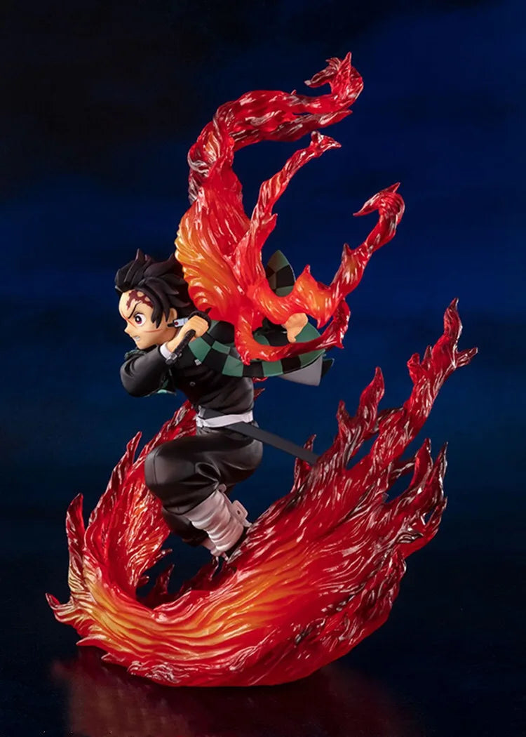 21cm Demon Slayer Kamado Tanjirou Hinokami Kagura Anime Figure Model Statue Boy Collection Desktop Decoration Ornament Toys Gift