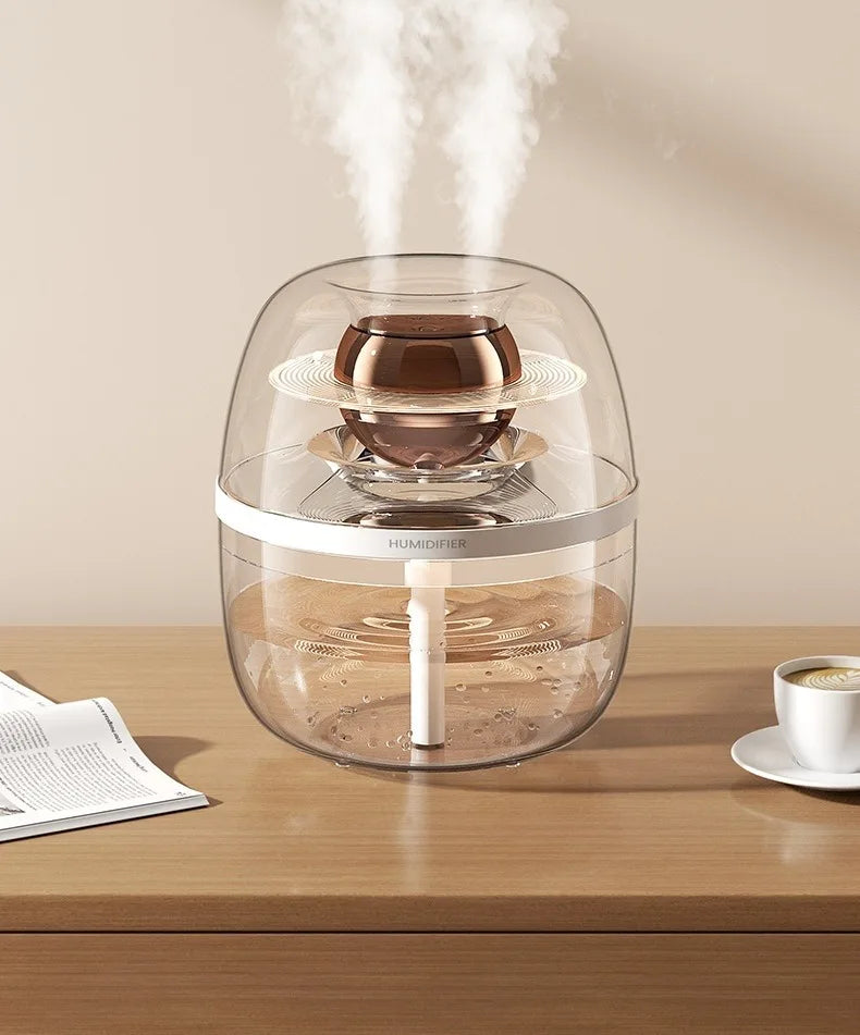 MSS 2-in-1 Air Purifier Cool Mist Humidifier - Double Nozzle & Night Light, Ideal for Bedroom, Living Room & Office Desktop
