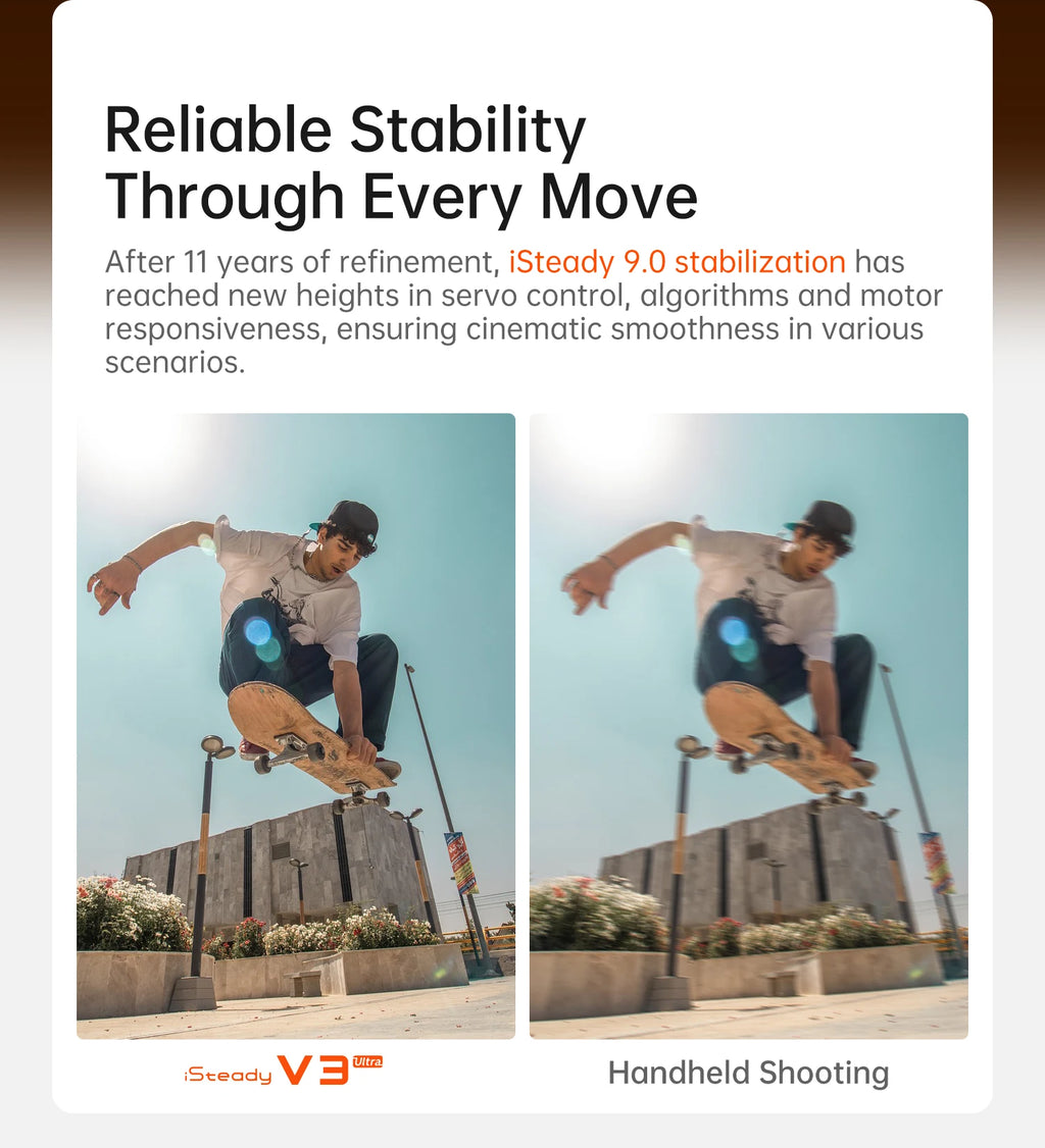 Hohem iSteady V3 Ultra Gimbal Stabilizer for iPhone with AI Auto Tracking Detachable Touchscreen Remote Phone Gimbal