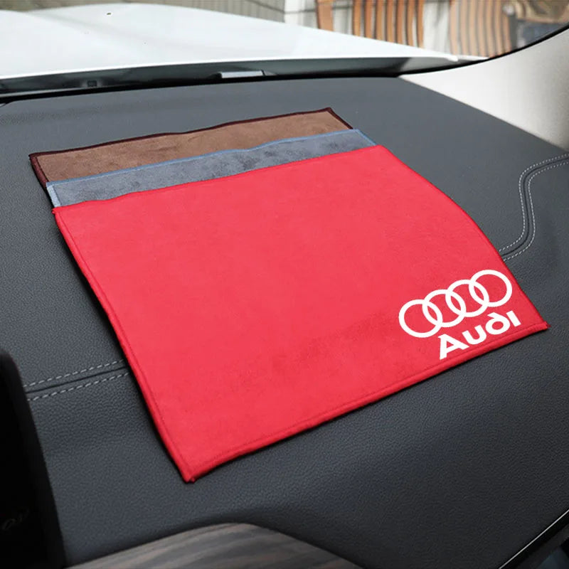 Microfiber Towel Car Cleaning Care Accessories For Audi Sline A1 A3 A4 A5 A6 A7 A8 B8 B9 B6 C6 Q2 Q3 Q5 Q7 Q8 TT S3 S4 S7 S8 RS5