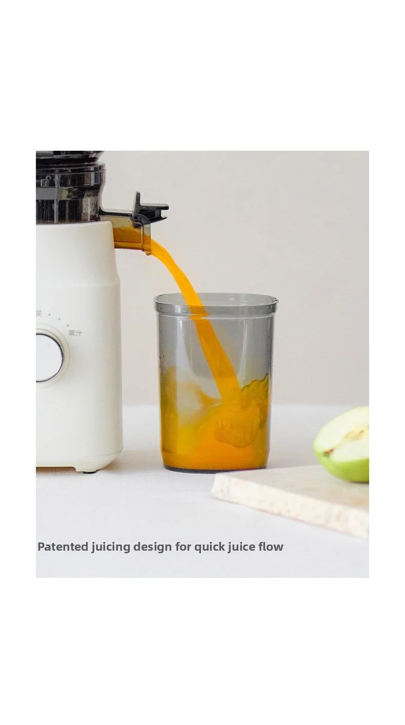 Large-Caliber Juicer Household Automatic Juicer Low-Speed Slag Juice Separation Food Grade 304 Stainless Steel Easy to Clean