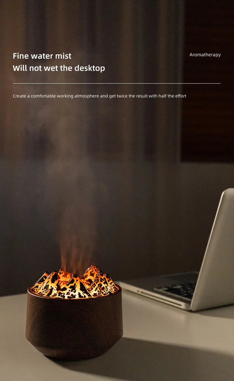 Volcano Bedroom Humidifier with Remote Control Fog Output Spray Desk Atmosphere Lamp Essential Oil Diffuser for Bedroom Home