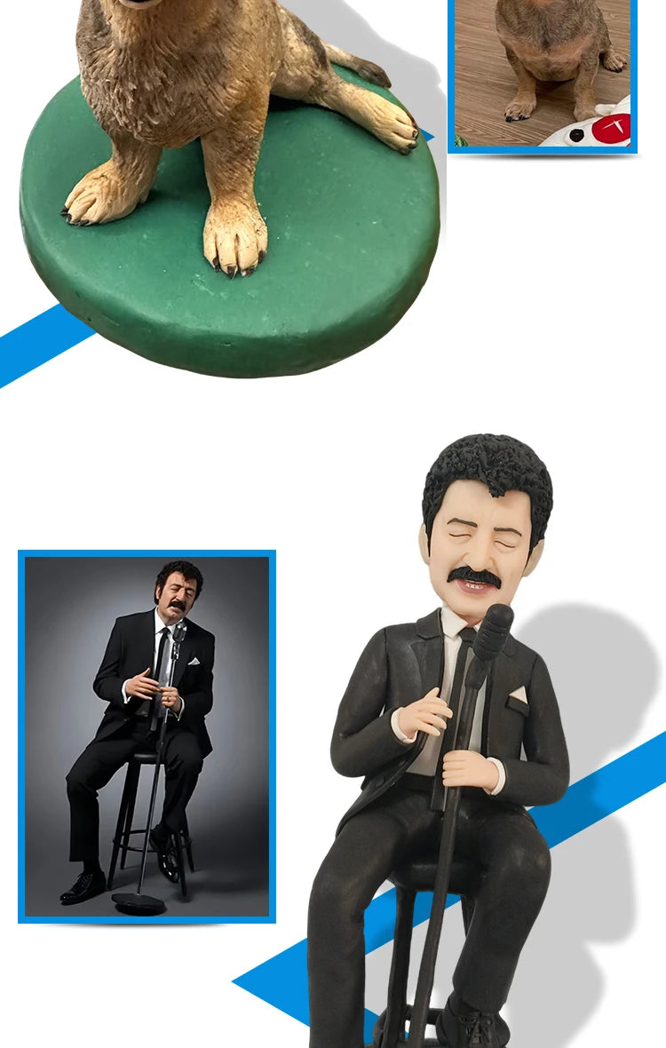 Custom Bobblehead Figurines,Full Body Customization Ai Figure,Personalized 3D Clay Doll Based on Picture,Christmas Gift For wife