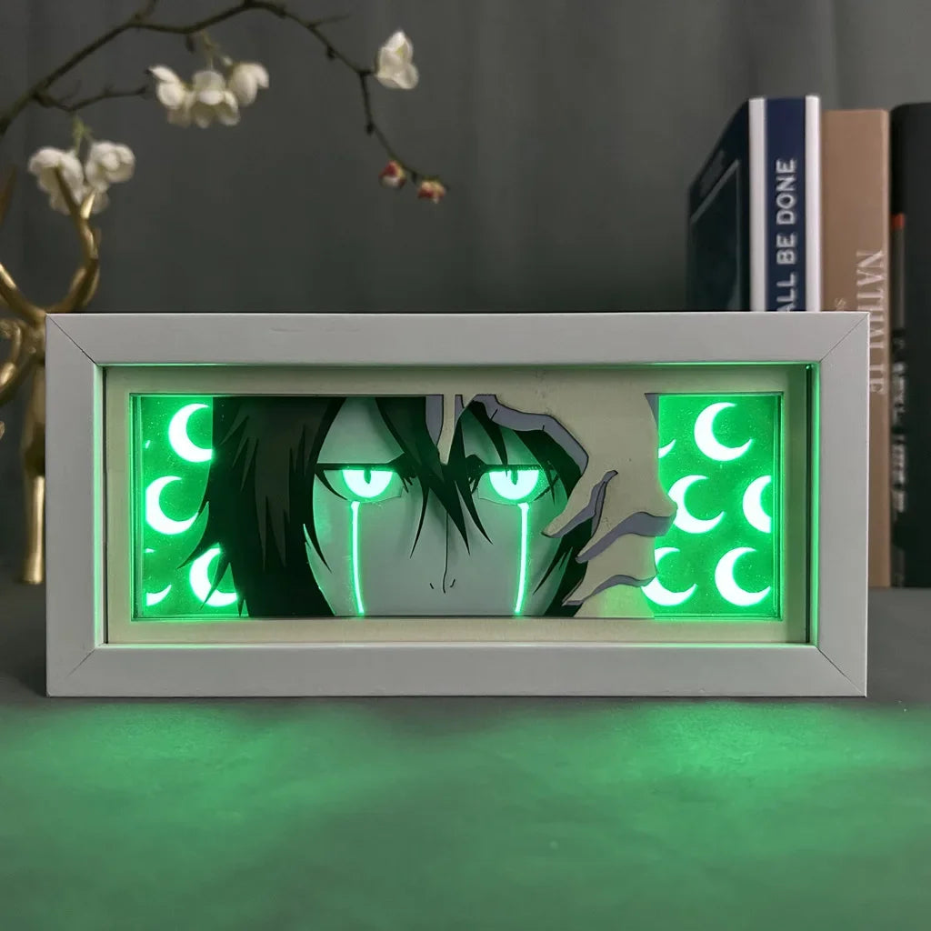 BLEACH Anime Led Paper Carving Lamp Kurosaki Ichigo Aizen Sousuke Paper Cut Shadow Box Bedroom Decoration Led Light Toy Gift