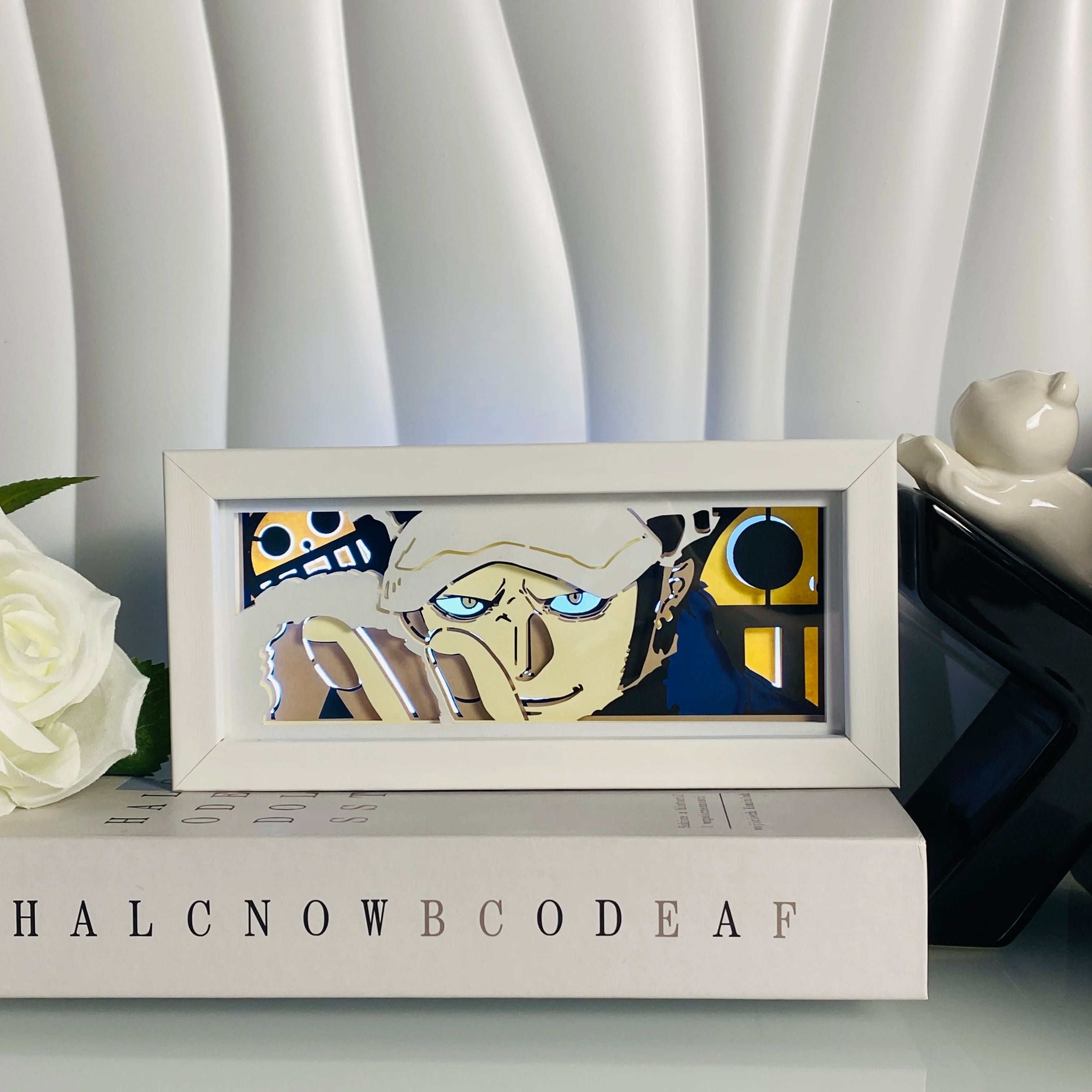Anime Light Box Led Strip Lights Anime Eyes Shadow Box Picture Frame 3D Paper Carving Usb Table Lamp Mood Light Room Decor Gift