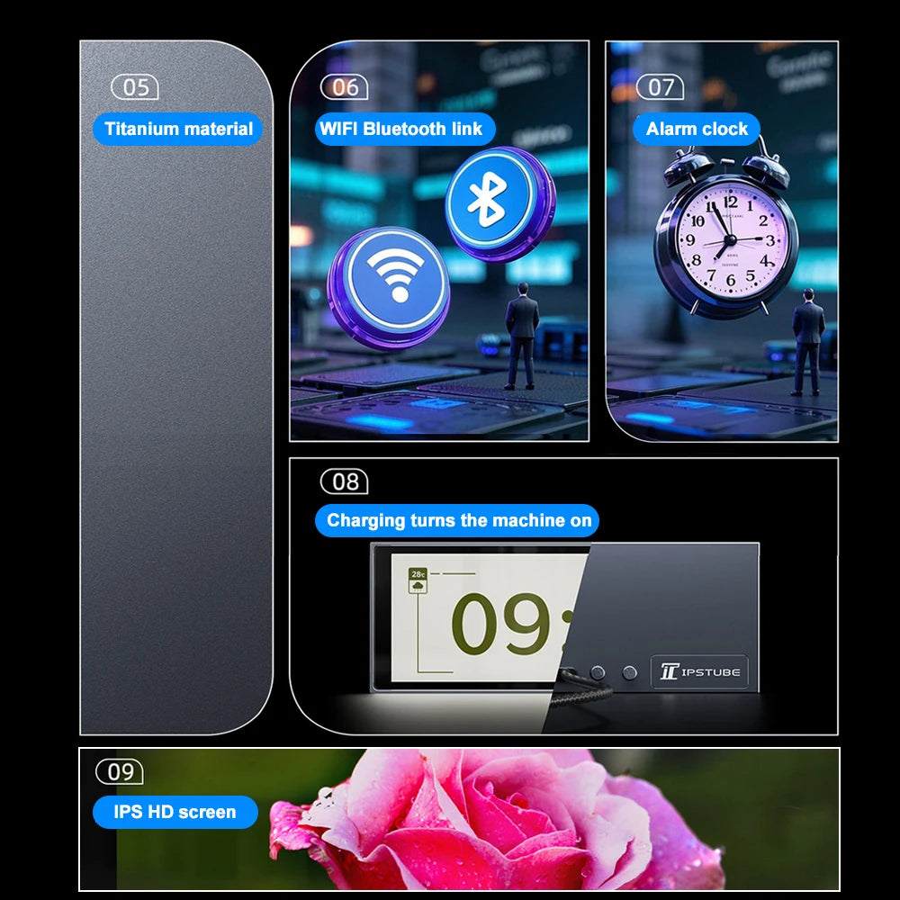 Smart RGB Quantum Clock Night Light IPS Bluetooth APP Control DIY Gaming Dispaly Screen For Gaming Room Bedroom Decor