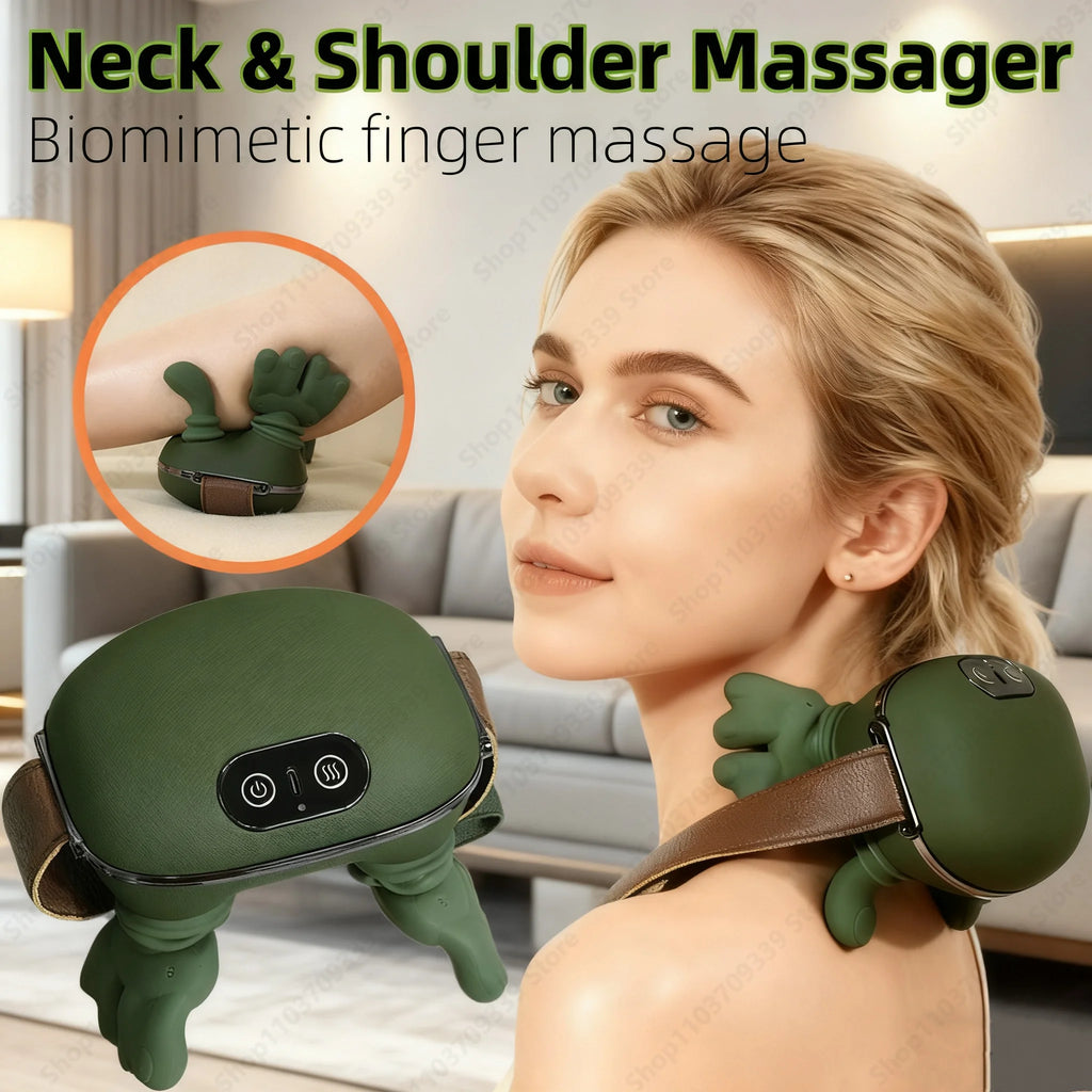 Bionic Neck Shoulder Massager Heated Back Massagers Electric Kneading Muscles Massage Pillow Neck Waist Leg Body ﻿3-Level Modes