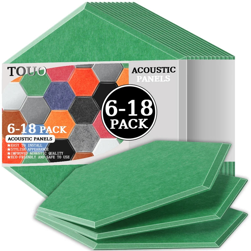 TOUO Sound Absorbing Panel 6 Pcs High-Density Material Home Accessories Noise Insulation For Walls Drum Room Acoustic Treatment