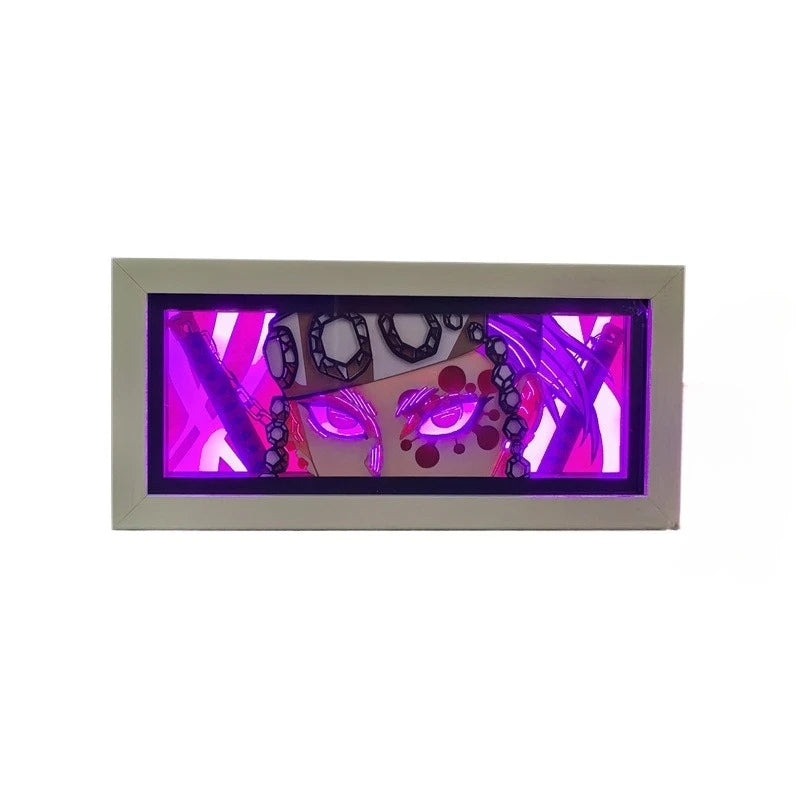 Demon Slayer 3D Anime Light Box Lamp Acrylic Peripherals Cartoon Bedroom Multiple Colors RGB with Remote Party Supplies Toy Gift