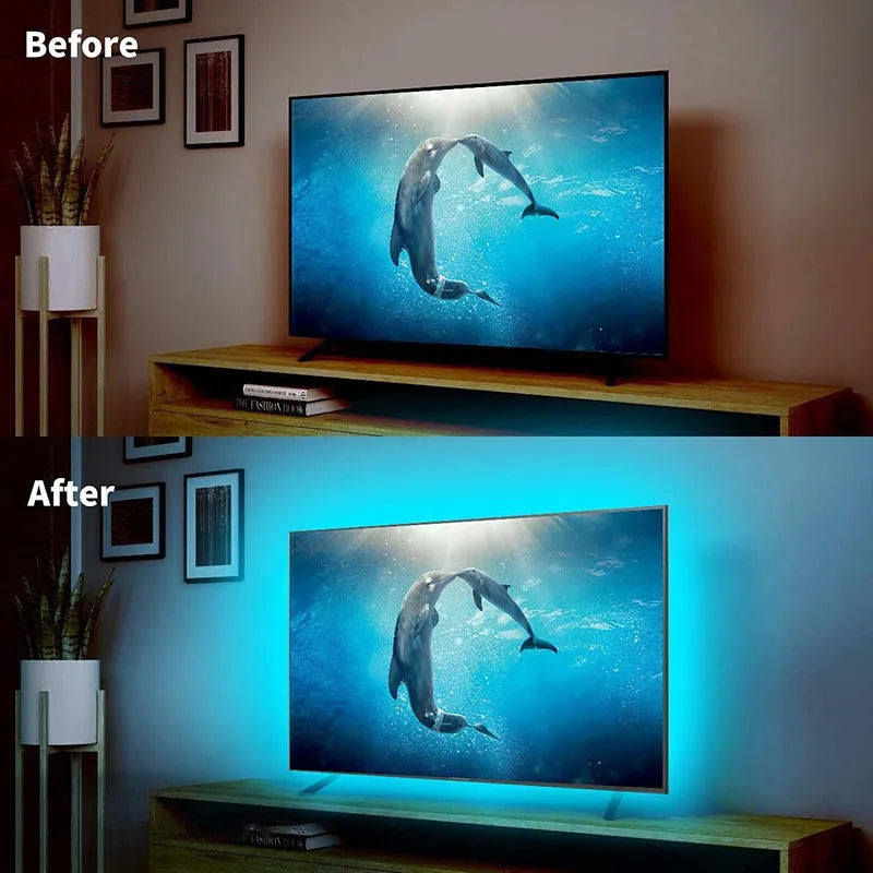 Led Strip Lights Tuya Wifi Music Sync Remote Control USB 5V RGB Flexible Tape for Room Decor TV Backlight With Alexa Google