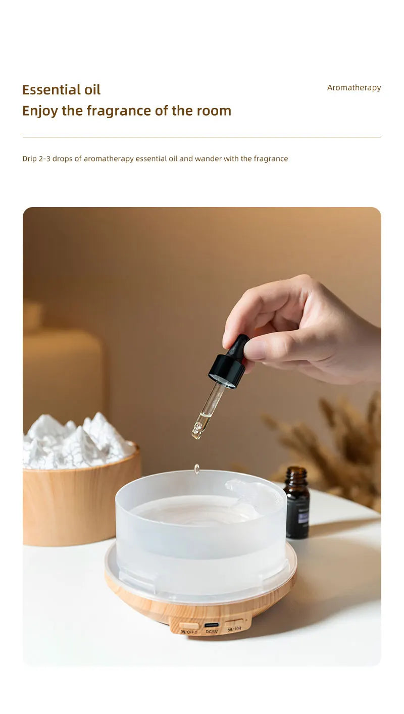 Volcano Bedroom Humidifier with Remote Control Fog Output Spray Desk Atmosphere Lamp Essential Oil Diffuser for Bedroom Home