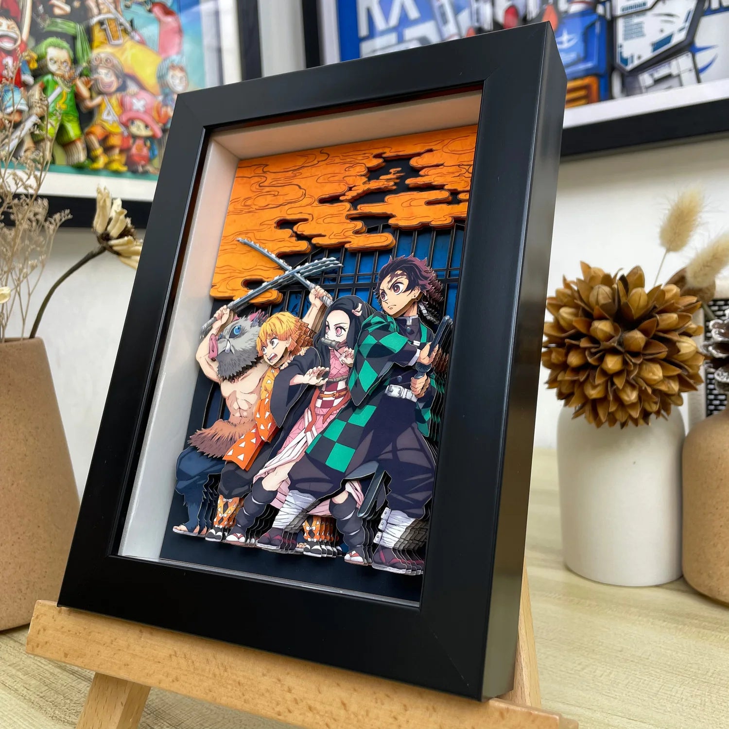 Demon Slayer Infinity Castle Nine Hashira HD 3D Paper Art Tanjiro - Handmade Character Desktop photo frame, Anime Gift for Fans