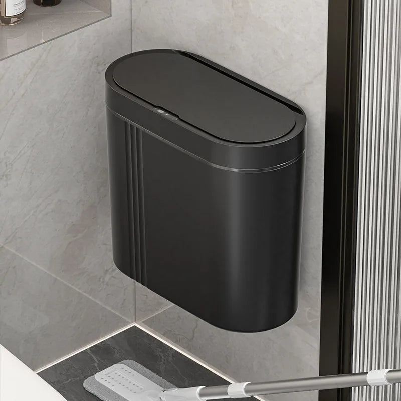 9L Smart Sensor Trash Can Wall Mounted Narrow Bathroom Toilet Garbage Bin Kitchen Automatic Wastebasket Waterpoof Waste Bin