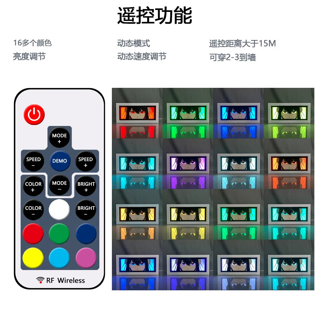 Demon Slayer 3D Anime Light Box Lamp Acrylic Peripherals Cartoon Bedroom Multiple Colors RGB with Remote Party Supplies Toy Gift