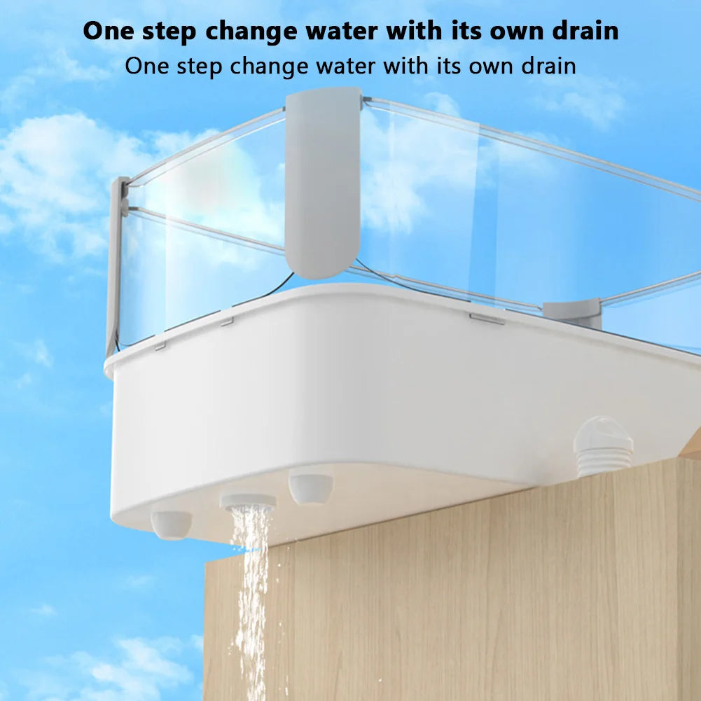 Turtle Tank Aquarium Terrapin Terrarium Turtle Habitat Full View Visually Tortoise Aquarium Habitat With Multi-Function Sun Deck