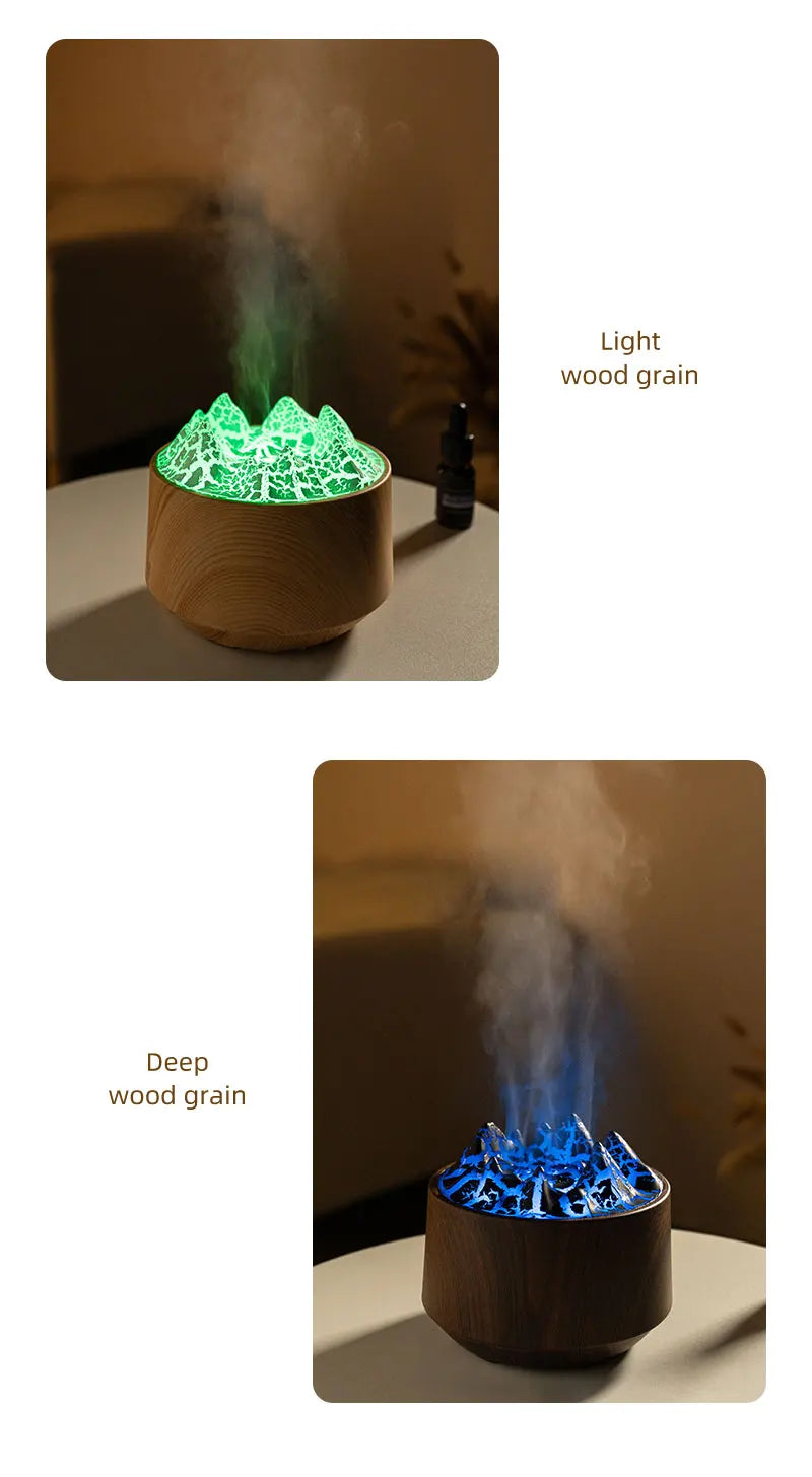 Volcano Bedroom Humidifier with Remote Control Fog Output Spray Desk Atmosphere Lamp Essential Oil Diffuser for Bedroom Home
