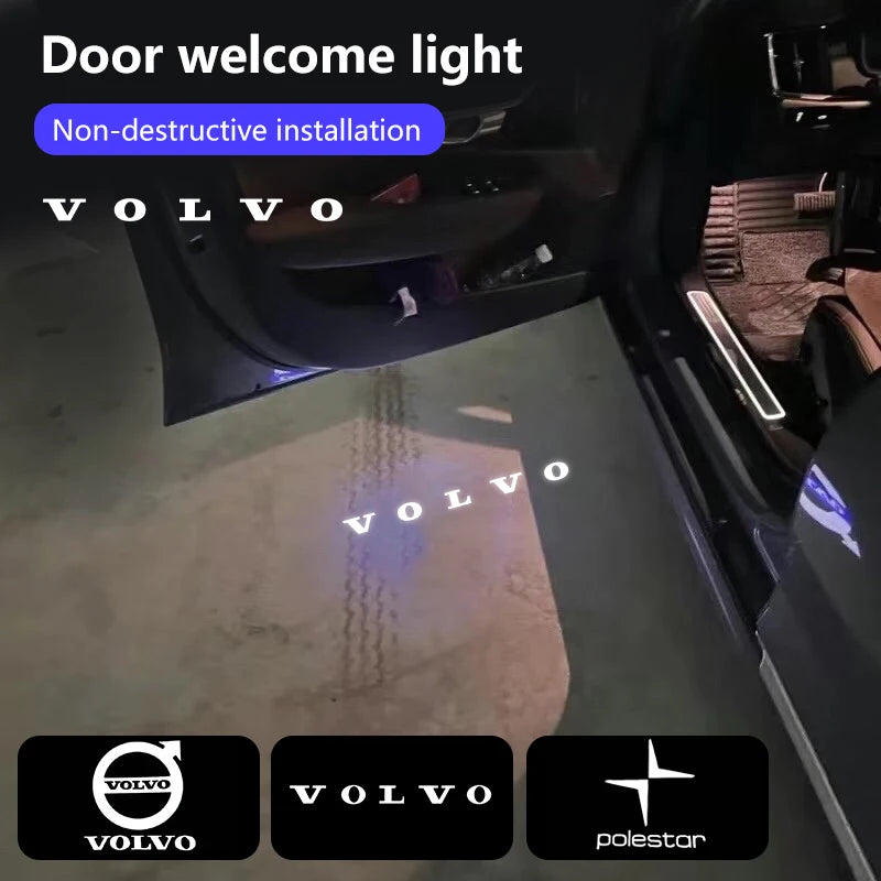 2Pcs Car Led Door Welcome Light Projector Ghost Shadow Lamp For Volvo S90 XC40 XC90 XC60 S60 V90 V60 2025 Polestar Accessories