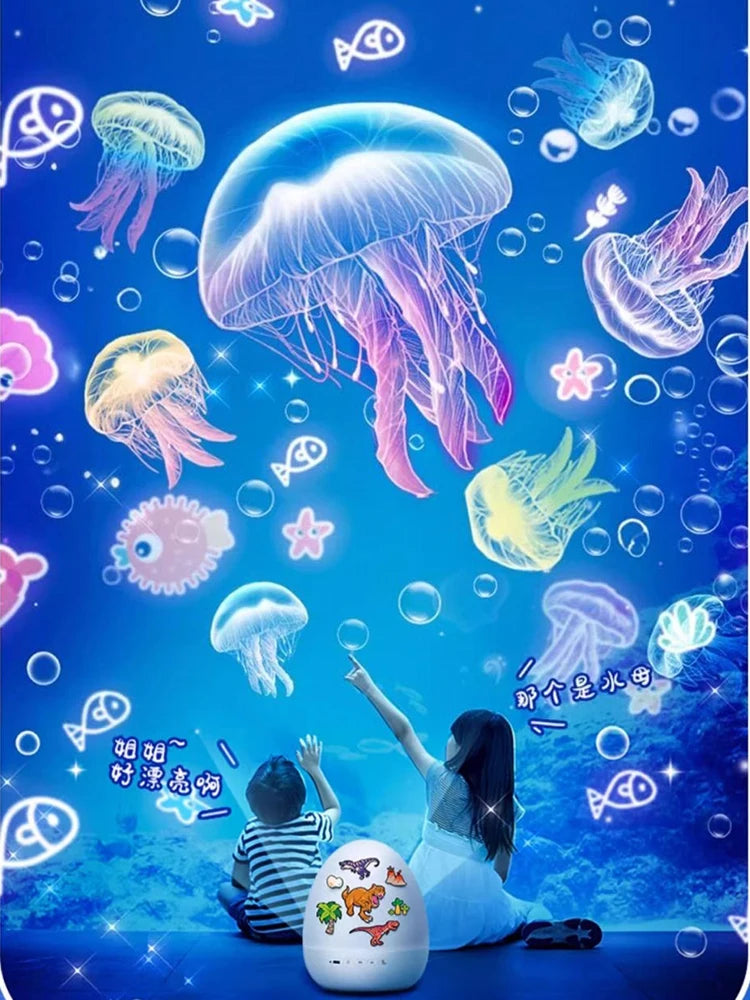 Dinosaur Egg Night Light Projector for Kids Rotating Star Projector with Soothing Music Box & 21 Films, USB Baby Nightlight Gift