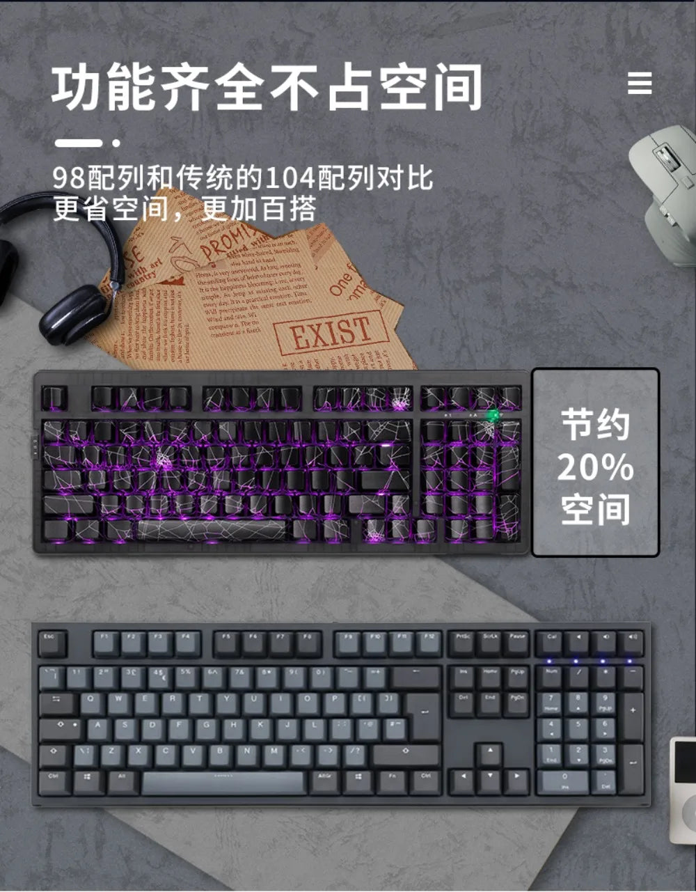 ZORNHER Zuohe ZH980 Mechanical Keyboard Custom RGB Gasket 3mode Hot Swap bluetooth wireless keyboard Desk gaming accessories