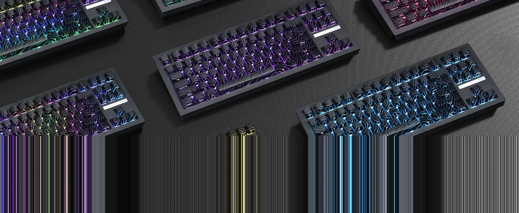 ZORNHER ZH870 Wireless Mechanical Keyboard 80% Black Custom Creamy Sound Keyboard Gaming  Lighted Up Black Topographic Keycap