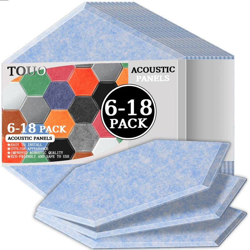 TOUO Sound Absorbing Panel 6 Pcs High-Density Material Home Accessories Noise Insulation For Walls Drum Room Acoustic Treatment