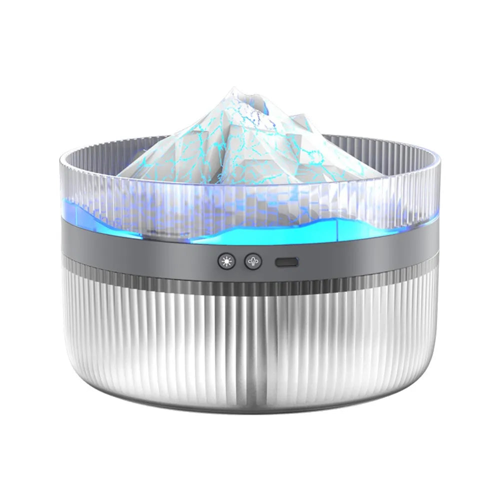 Volcano Air Humidifier Snow Mountain Essential Oils Diffuser Large Capacity Water Tank USB Aroma Diffuser Colorful Night Lights