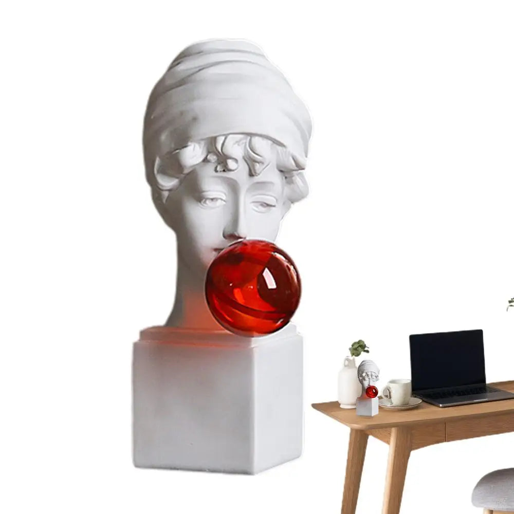 Unique Resin David Statue Creative Bubble Blowing David Sculpture Resin Gypsum Figurine Home Bookshelf Desktop Art Decoration