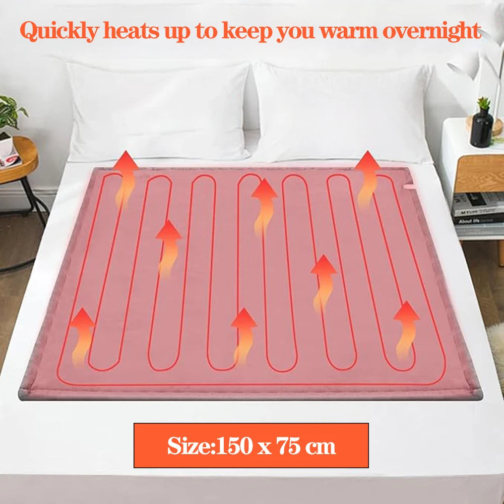 RUIANBAO Heated Blanket Throw 2-Layer Flannel Electric Blanket Timer Heated Pad 220V 150*75cm Thermal Mattress Heated Bed Warmer