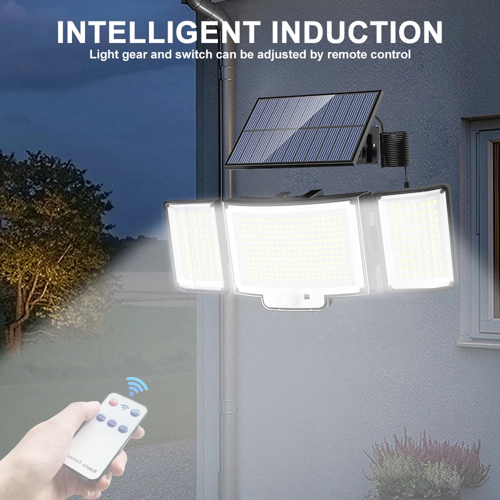 New 366LED Solar Outdoor Lights Solar Powered Security Light Motion Sensor 234LED Wall Light IP65 Waterproof Garden