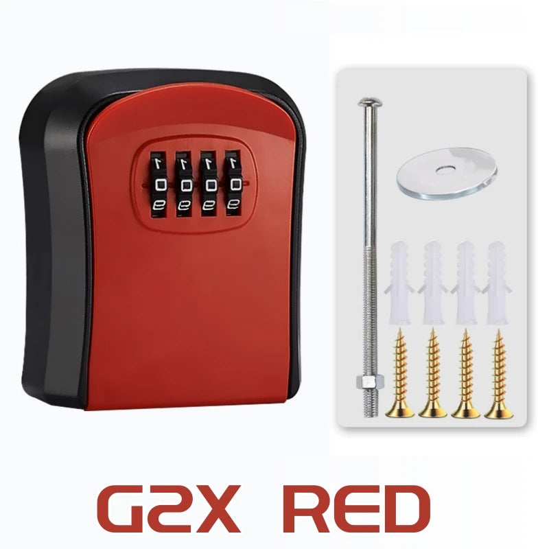 Key Lock Box 4 Digit Password  ABS Security Anti-theft Durable Wall Mounted Password Key Box for Home or Office Key Safe Storage