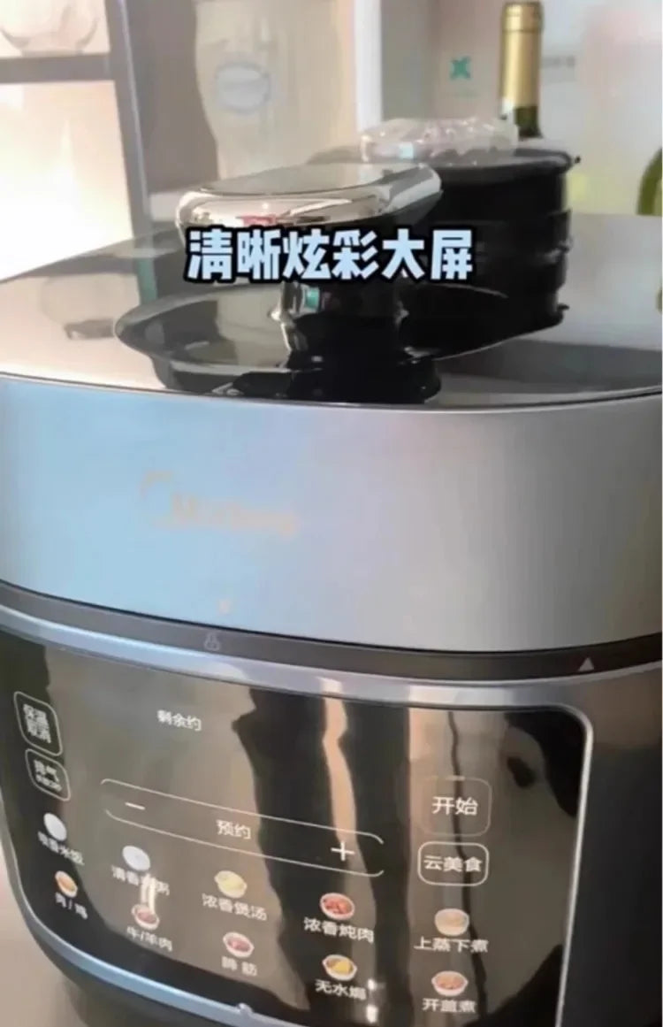 220V Midea Electric Pressure Cooker Stainless Steel Dual Pot Smart Multicooker for Home Kitchen AD