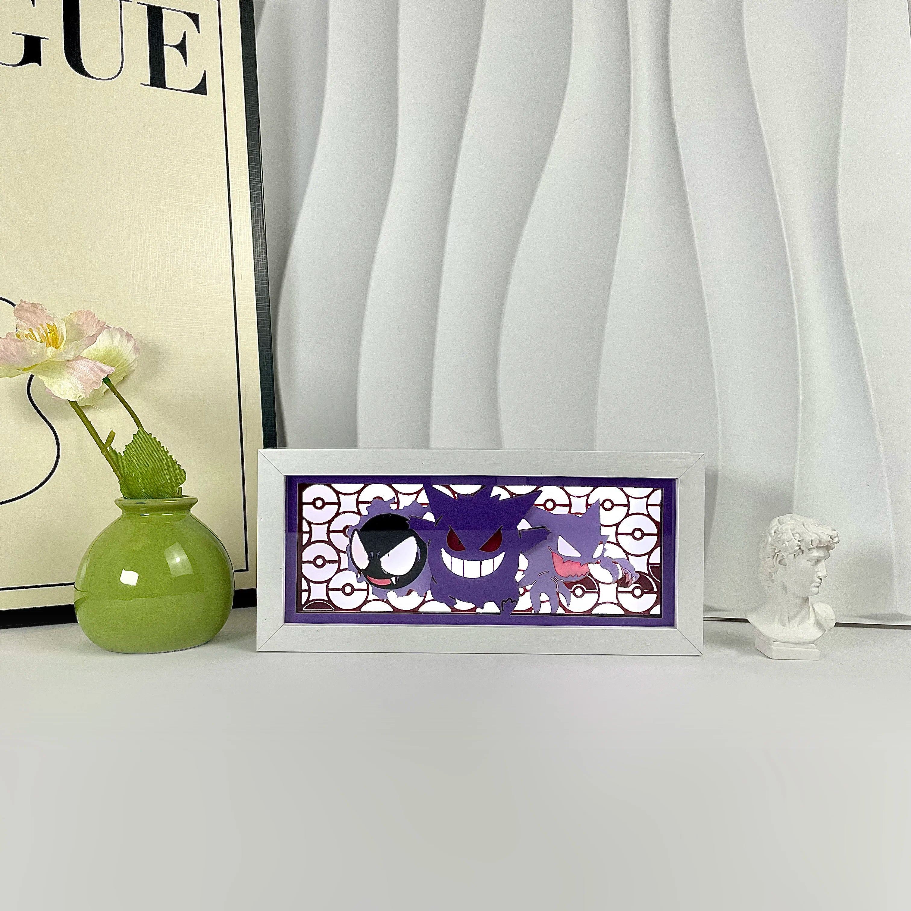 Anime Light Box Led Strip Lights Anime Eyes Shadow Box Picture Frame 3D Paper Carving Usb Table Lamp Mood Light Room Decor Gift