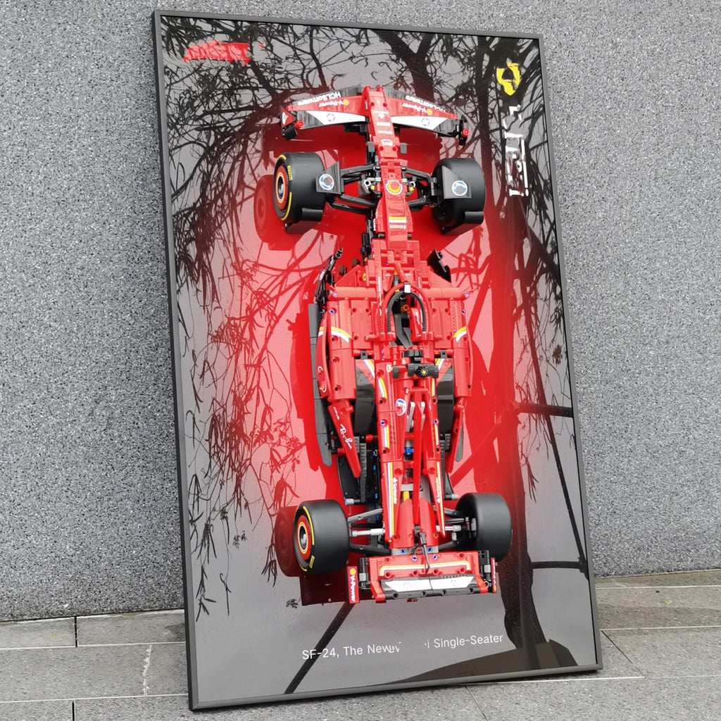 Wall Mount Display for LEGO 42171 Mercedes-AMG F1 W14 E 42207 Ferrari SF-24 F1 42206 Red Bull Racing RB20 F1--Display Wall only