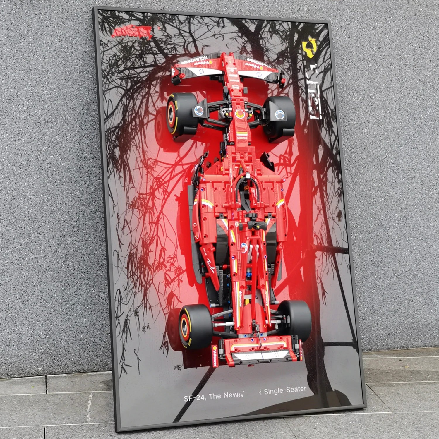 Wall Mount Display for LEGO 42171 Mercedes-AMG F1 W14 E 42207 Ferrari SF-24 F1 42206 Red Bull Racing RB20 F1--Display Wall only