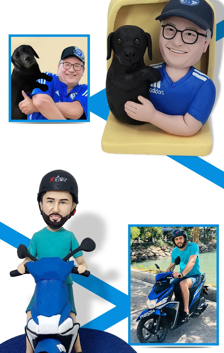 Custom Bobblehead Figurines,Full Body Customization Ai Figure,Personalized 3D Clay Doll Based on Picture,Christmas Gift For wife