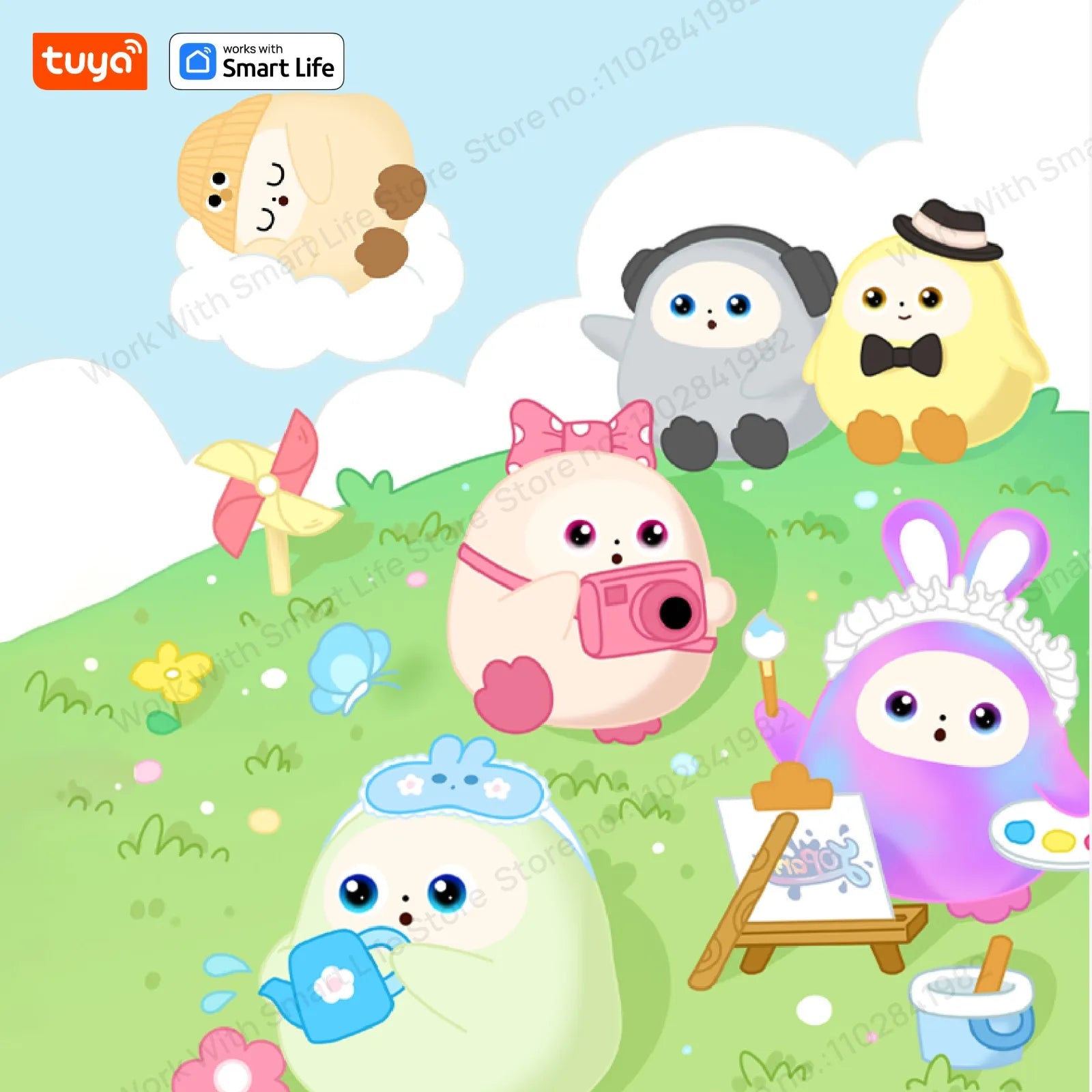 Cute Gray BOBO:AI Plush Robot Smart Interactive Toy w/LED Eyes&Voice Control,USB Rechargeable Companion for Kids Gifts/SmartHome