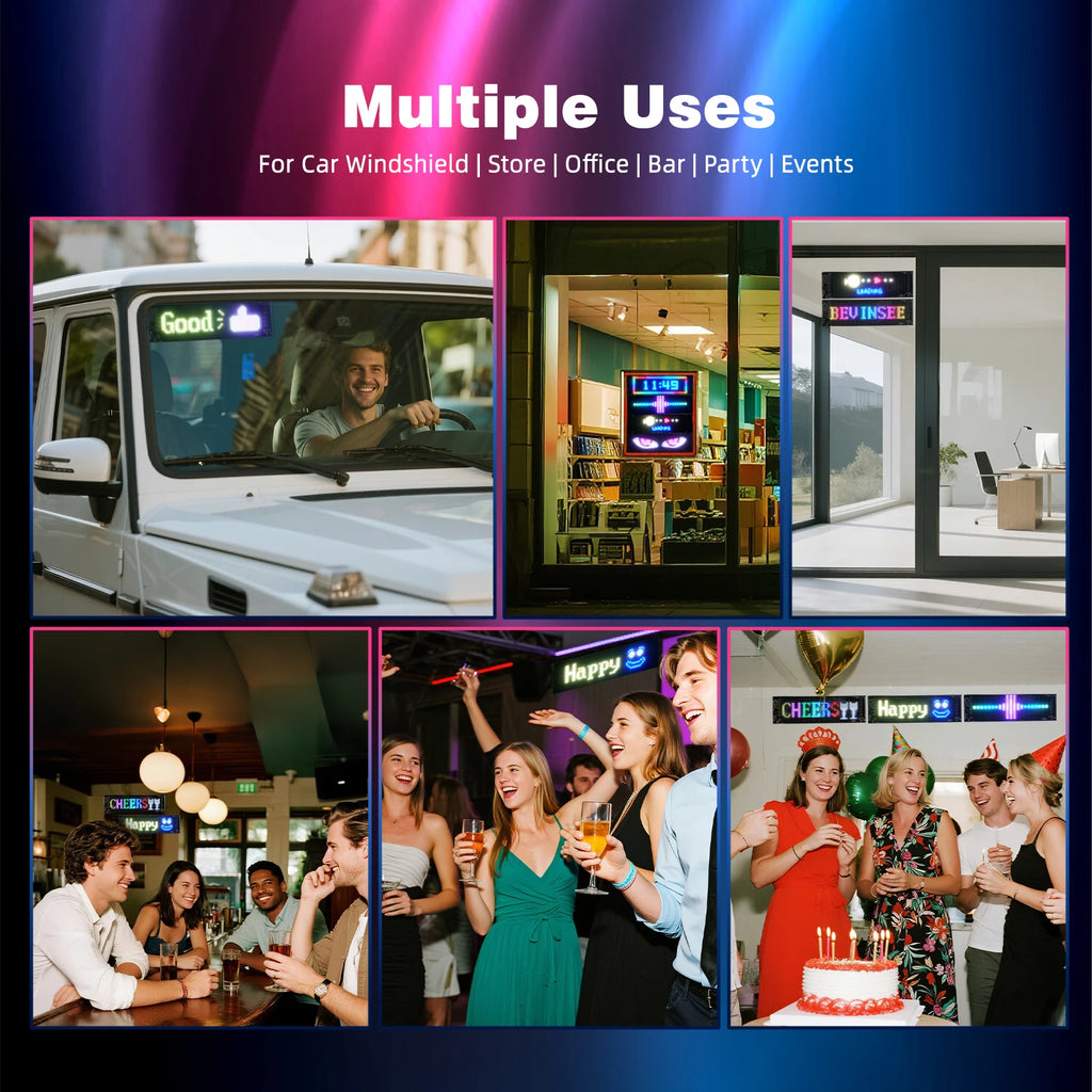 Truck Car Devil Eye LED Pixel Matrix Panel Sign Light App Remote Control 5V USB Custom Lighting Scrolling For Board Windshield