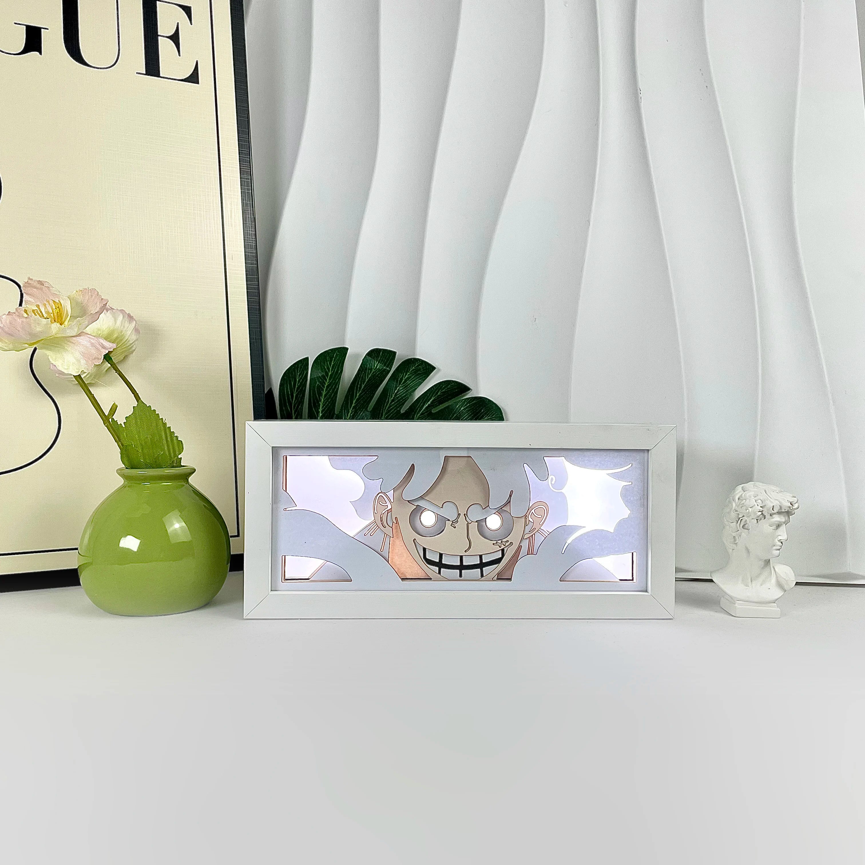 Anime Light Box Led Strip Lights Anime Eyes Shadow Box Picture Frame 3D Paper Carving Usb Table Lamp Mood Light Room Decor Gift