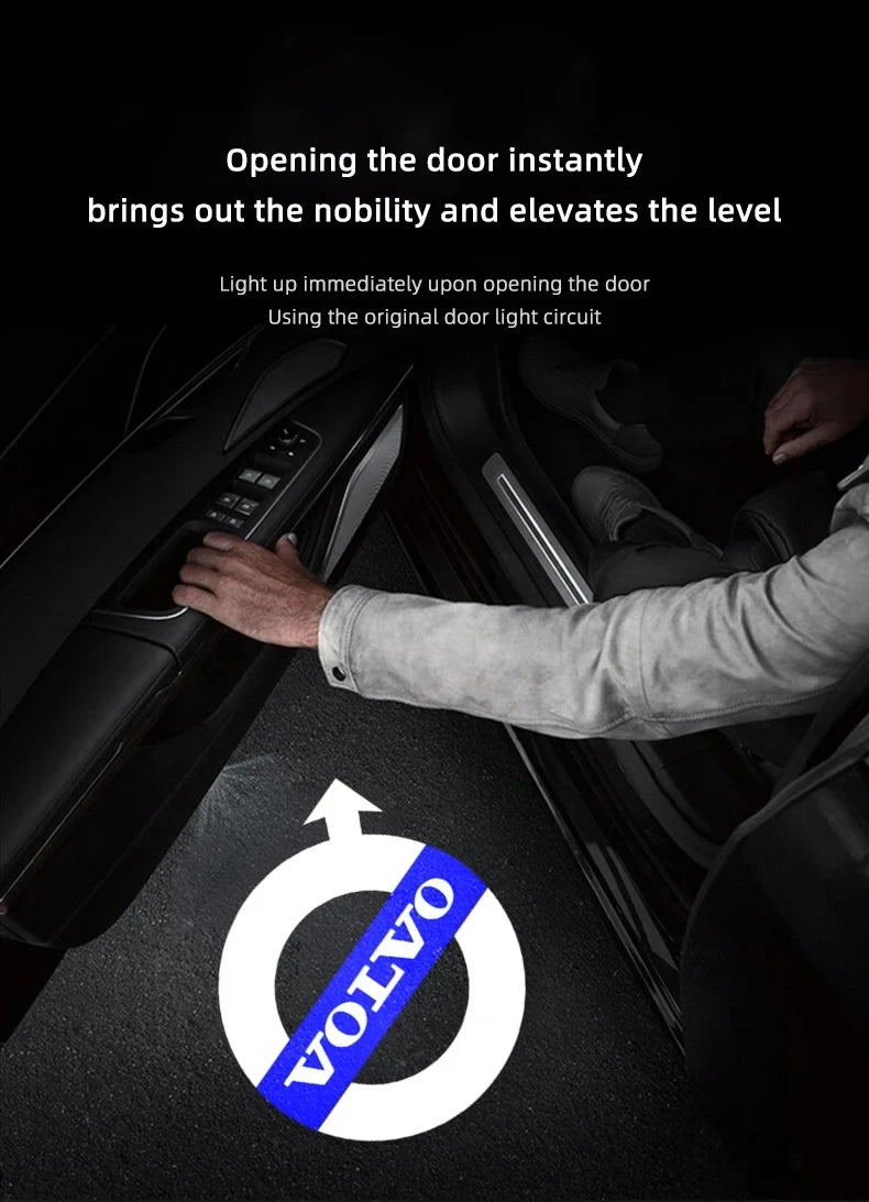 2Pcs Car Led Door Welcome Light Projector Ghost Shadow Lamp For Volvo S90 XC40 XC90 XC60 S60 V90 V60 2025 Polestar Accessories