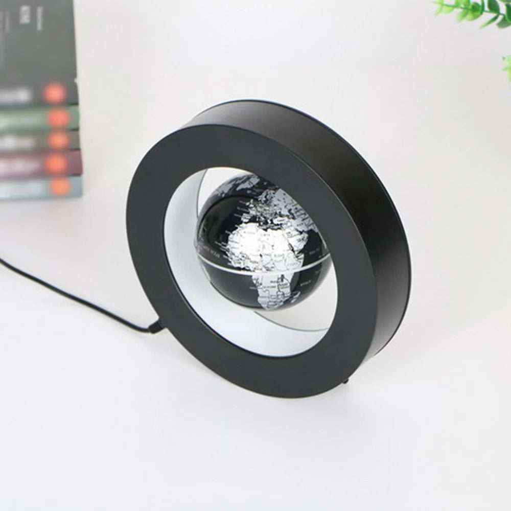 Floating Globe Levitating World Map Rotating Ornament LED Lamp for Bedside Light Novelty Floating Lamp Magnetic Levitation Globe