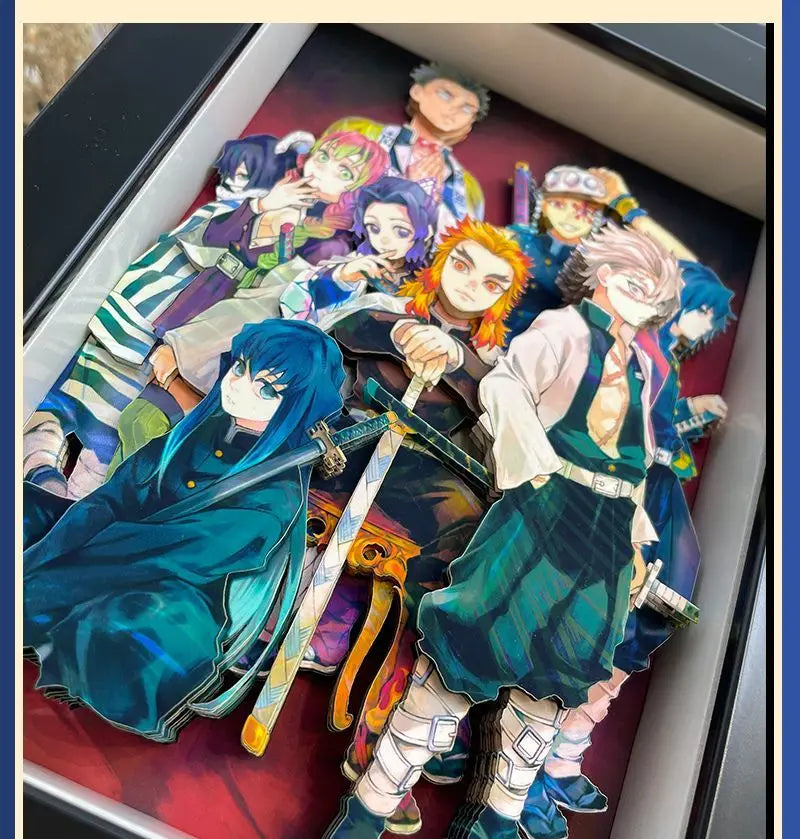 Demon Slayer Infinity Castle Nine Hashira HD 3D Paper Art Tanjiro - Handmade Character Desktop photo frame, Anime Gift for Fans